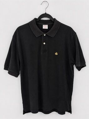 Brooks Brothers 346 Large Black Original Fit Cotton Polo Shirt Embroidered Logo
